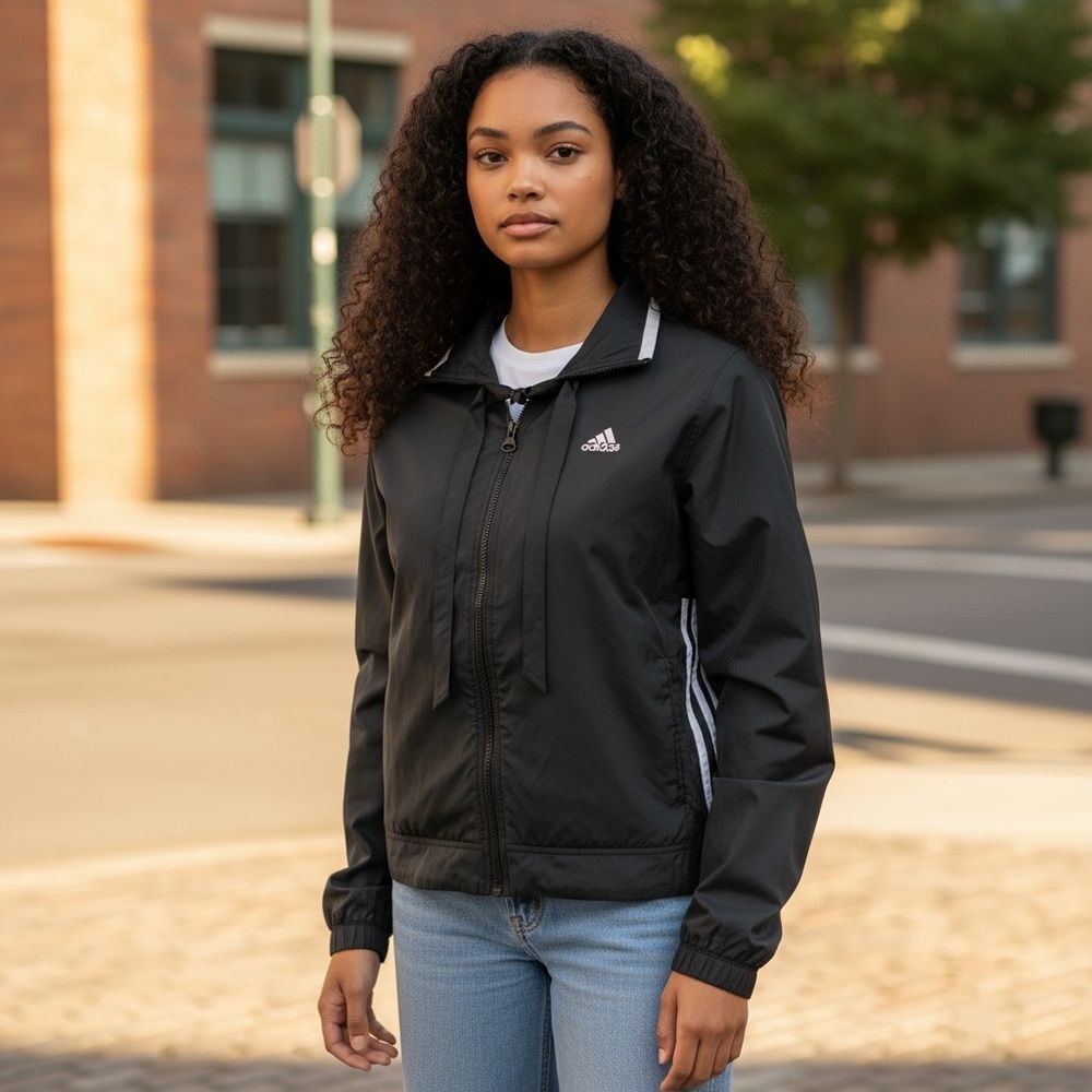 Adidas Black Zip Up Track Jacket Size Small